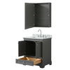 Custom image for Dark Gray with Polished Chrome Trim / White Carrara Marble, Rectangular Sink / Medicine Cabinet