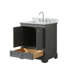 Custom image for Dark Gray with Polished Chrome Trim / White Carrara Marble, Rectangular Sink / No Mirror