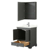 Custom image for Dark Gray with Polished Chrome Trim / Giotto Quartz, Rectangular Sink / Medicine Cabinet