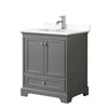 Custom image for Dark Gray with Polished Chrome Trim / White Cultured Marble, Rectangular Sink / No Mirror