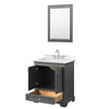 Custom image for Dark Gray with Polished Chrome Trim / White Cultured Marble, Rectangular Sink / 24