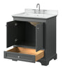 Custom image for Dark Gray with Polished Chrome Trim / White Cultured Marble, Rectangular Sink / No Mirror
