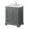 Custom image for Dark Gray with Polished Chrome Trim / White Cultured Marble, Rectangular Sink / No Mirror