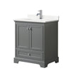 Custom image for Dark Gray with Polished Chrome Trim / White Quartz, Rectangular Sink / No Mirror