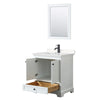 Custom image for White with Matte Black Trim / Carrara Cultured Marble, Rectangular Sink / 24