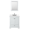 Custom image for White with Matte Black Trim / Carrara Cultured Marble, Rectangular Sink / 24