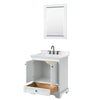 Custom image for White with Matte Black Trim / Carrara Cultured Marble, Rectangular Sink / 24