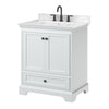 Custom image for White with Matte Black Trim / Carrara Cultured Marble, Rectangular Sink / No Mirror