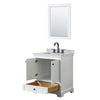 Custom image for White with Matte Black Trim / White Carrara Marble, Rectangular Sink / 24