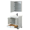 Custom image for White with Matte Black Trim / Giotto Quartz, Rectangular Sink / Medicine Cabinet