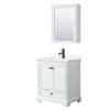 Custom image for White with Matte Black Trim / Giotto Quartz, Rectangular Sink / Medicine Cabinet