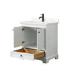 Custom image for White with Matte Black Trim / Giotto Quartz, Rectangular Sink / No Mirror