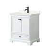 Custom image for White with Matte Black Trim / Giotto Quartz, Rectangular Sink / No Mirror