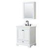 Custom image for White with Matte Black Trim / Giotto Quartz, Rectangular Sink / Medicine Cabinet