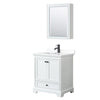Custom image for White with Matte Black Trim / White Cultured Marble, Rectangular Sink / Medicine Cabinet