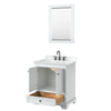 Custom image for White with Matte Black Trim / White Cultured Marble, Rectangular Sink / 24