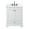 Custom image for White with Matte Black Trim / White Cultured Marble, Rectangular Sink / No Mirror