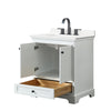 Custom image for White with Matte Black Trim / White Quartz, Rectangular Sink / No Mirror