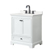 Custom image for White with Matte Black Trim / White Quartz, Rectangular Sink / No Mirror