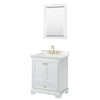 Custom image for White with Brushed Gold Trim / Carrara Cultured Marble, Rectangular Sink / 24