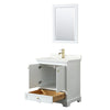 Custom image for White with Brushed Gold Trim / Giotto Quartz, Rectangular Sink / 24