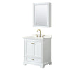 Custom image for White with Brushed Gold Trim / Giotto Quartz, Rectangular Sink / Medicine Cabinet