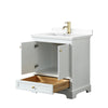 Custom image for White with Brushed Gold Trim / White Cultured Marble, Rectangular Sink / No Mirror