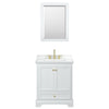 Custom image for White with Brushed Gold Trim / White Cultured Marble, Rectangular Sink / 24