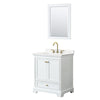 Custom image for White with Brushed Gold Trim / White Quartz, Rectangular Sink / 24