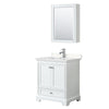 Custom image for White with Polished Chrome Trim / Carrara Cultured Marble, Rectangular Sink / Medicine Cabinet