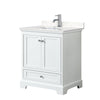 Custom image for White with Polished Chrome Trim / Carrara Cultured Marble, Rectangular Sink / No Mirror