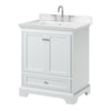 Custom image for White with Polished Chrome Trim / Carrara Cultured Marble, Rectangular Sink / No Mirror