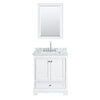 Custom image for White with Polished Chrome Trim / White Carrara Marble, Rectangular Sink / 24