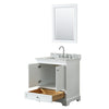 Custom image for White with Polished Chrome Trim / White Carrara Marble, Rectangular Sink / 24