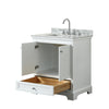 Custom image for White with Polished Chrome Trim / White Carrara Marble, Rectangular Sink / No Mirror