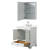 Custom image for White with Polished Chrome Trim / Giotto Quartz, Rectangular Sink / Medicine Cabinet