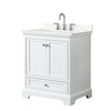 Custom image for White with Polished Chrome Trim / Giotto Quartz, Rectangular Sink / No Mirror