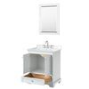 Custom image for White with Polished Chrome Trim / White Cultured Marble, Rectangular Sink / 24