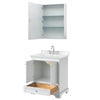 Custom image for White with Polished Chrome Trim / White Cultured Marble, Rectangular Sink / Medicine Cabinet