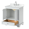 Custom image for White with Polished Chrome Trim / White Cultured Marble, Rectangular Sink / No Mirror