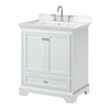 Custom image for White with Polished Chrome Trim / White Cultured Marble, Rectangular Sink / No Mirror