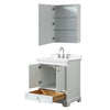 Custom image for White with Polished Chrome Trim / White Quartz, Rectangular Sink / Medicine Cabinet