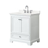 Custom image for White with Polished Chrome Trim / White Quartz, Rectangular Sink / No Mirror