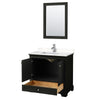 Custom image for Dark Espresso with Polished Chrome Trim / Carrara Cultured Marble, Rectangular Sink / 24
