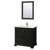 Custom image for Dark Espresso with Polished Chrome Trim / Carrara Cultured Marble, Rectangular Sink / 24