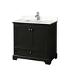 Custom image for Dark Espresso with Polished Chrome Trim / Carrara Cultured Marble, Rectangular Sink / No Mirror