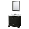 Custom image for Dark Espresso with Polished Chrome Trim / White Carrara Marble, Oval Sink / 24