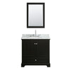 Custom image for Dark Espresso with Polished Chrome Trim / White Carrara Marble, Oval Sink / Medicine Cabinet