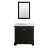 Custom image for Dark Espresso with Polished Chrome Trim / White Carrara Marble, Rectangular Sink / 24