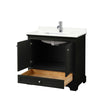 Custom image for Dark Espresso with Polished Chrome Trim / Giotto Quartz, Rectangular Sink / No Mirror
